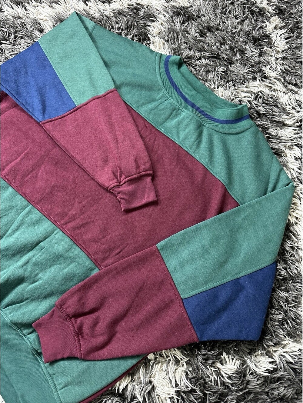 Vintage 90s Premier International Colorblock Sweatshirt Crewneck XL Green